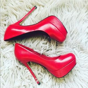 Red Platform Stiletto Heels Size 6.5